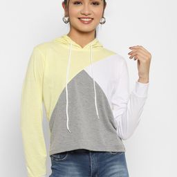 Popster Women Yellow Colourblocked Bio Finish T-shirt-image-90