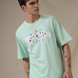WROGN Typography Printed Round Neck Drop-Shoulder Sleeves Oversized T-shirt-image-50