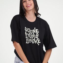 Mad Over Print Typography Printed Cotton Oversized Drop-Shoulder Sleeves T-shirt-image-93