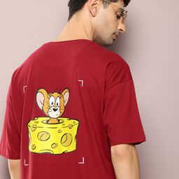 Kook N Keech Toons Tom & Jerry Printed Oversized Drop-Shoulder Sleeves Pure Cotton T-shirt-image-98