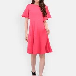 MARC LOUIS Flared Sleeve Fit & Flare Dress-image-2