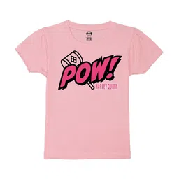 Wear Your Mind Girls Typography Printed Puff Sleeves Pure Cotton T-shirt-picture-33