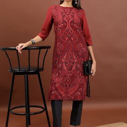 KETCH Ethnic Motifs Printed Thread Work Kurta-29