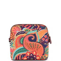 Anouk Ethnic Motifs Printed Structured Canvas Sling Bag-2