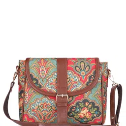 THE CLOWNFISH Ethnic Motifs Printed Structured Sling Bag image 1