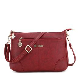 WOMEN MARKS Women's Maroon PU Structured Sling Bag-image-26