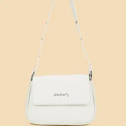 DressBerry White Structured Sling Bag-37