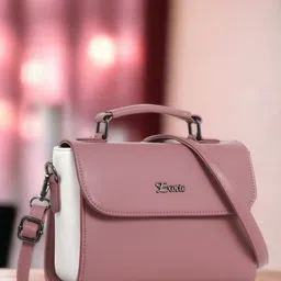 Exotic Colourblocked Structured Leather Satchel image 1