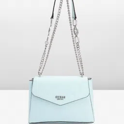 GUESS Women Brand Logo Textured Structured Sling Bag-38