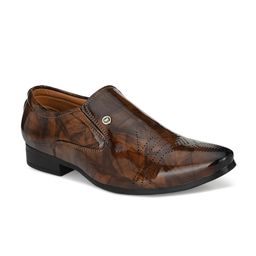 RL Rocklin Men Brown & Black Printed Formal Slip-Ons-image-84