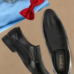Guava Men Textured EliteEase Formal Slip On Shoes-image-44