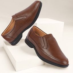 FAUSTO Men Textured Formal Slip-On Shoes-image-60