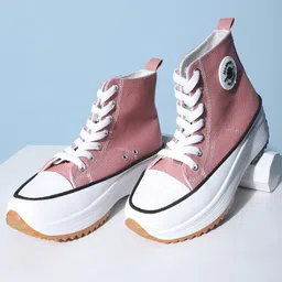 MOZAFIA Women Colourblocked High-Top Sneakers-image-11