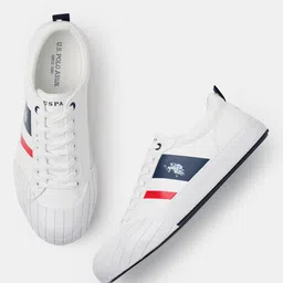 U.S. Polo Assn. Men White Colourblocked Comfort Insole Lace-Ups Sneakers-image-99
