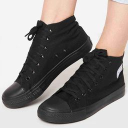 MOZAFIA Women Round Toe Mid-Top Canvas Sneakers-image-97