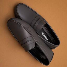 Big Fox Men Grey Textured Slip-On Sneakers-43