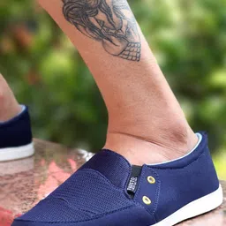 FAUSTO Men Blue Slip-On Sneakers-image-46