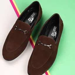 The Indian Garage Co Men Round Toe Suede Slip-On Loafers-image-40