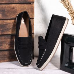 Styli Men Faux Suede Contrast Sole Loafer Espadrilles-image-70