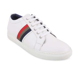 Metro Men White Striped Sneakers-image-23