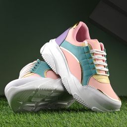 The Roadster Lifestyle Co. Women Pink Colourblocked Lightweight Casual Sneakers-picture-32
