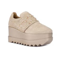 Anaar Women Marilyn Embellished Lightweight Textile Flatform Slip-On Sneakers-image-91