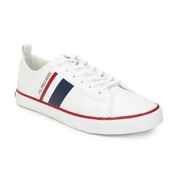 U S Polo Assn Men Off White Colourblocked PU Sneakers-image-80
