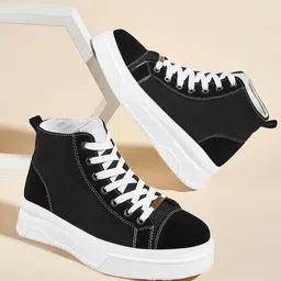 Shoetopia Women Black Sneakers-image-74