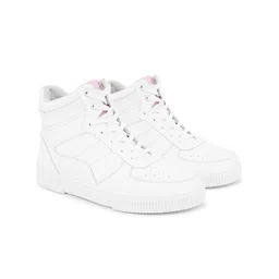 HRX by Hrithik Roshan Women White Perforated Lightweight Mid-Top Sneakers-picture-8