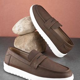Mast & Harbour Brown Men Penny Loafers-image-21