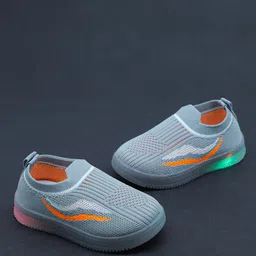 FEETWELL SHOES Unisex Kids Grey Woven Design Slip-On Sneakers-picture-41