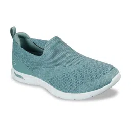 Skechers Women Green Woven Design Slip-On Sneakers-image-20