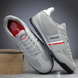 ASIAN Men Textured Memory Foam Insole Lace Up Sneakers-5