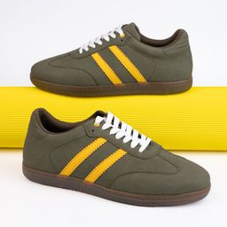 Styli Men Contrast Striped Lace-Ups Court Sneakers-image-71