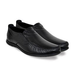 Allen Cooper Men Textured Lightweight Leather Slip On Sneakers-image-2