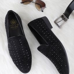 PRIVO by Inc.5 Men Embellished Round Toe Leather Loafers-8