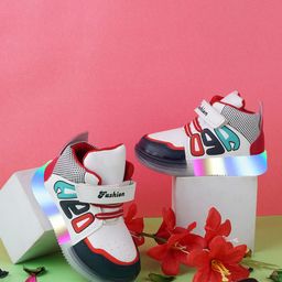 BAESD Kids Colourblocked Round Toe Comfort Insole LED Lightweight Sneakers-10
