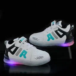 PASSION PETALS Kids Printed LED Lightweight Lace-Up Sneakers-image-46