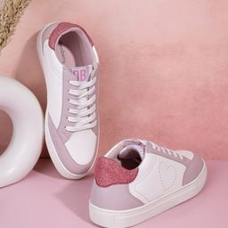 DressBerry Women Pink Round Toe Lightweight Sneakers-image-64