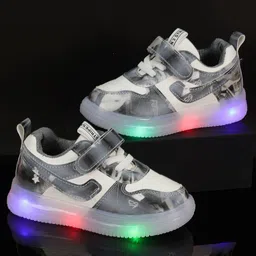 PASSION PETALS Kids Colourblocked Lightweight LED Sneakers-image-3
