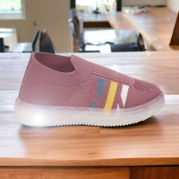 Lil Lollipop Kids Textured Lightweight Led Slip-On Sneakers-35