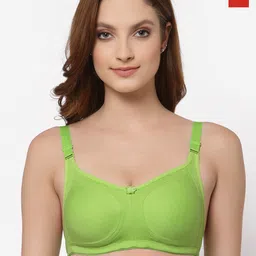 Floret Set Of 2 Lime Green & Red Non Padded & Non Wired Solid Bra image 1