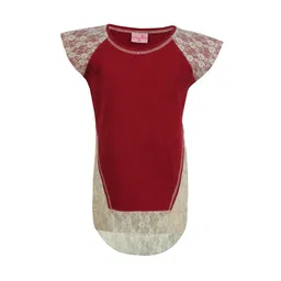 CUTECUMBER Girls Maroon Solid Top-image-45