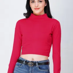 SCORPIUS Women Magenta Solid Top-image-8