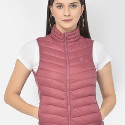 Woodland Women Pink Water Resistant Padded Jacket-image-53