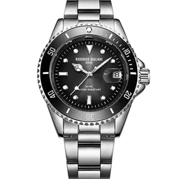 RODERICO GIULIANI Unisex Black Dial & Silver-Toned Analogue Watch RG-MSTA74000001-49