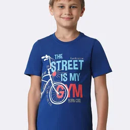 Van Heusen Boys Typography Printed Pure Cotton T-shirt-image-78