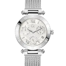 GC Women Round Embellished Dial Swiss Made Analogue Watch -Y77001L1MF-White-image-71