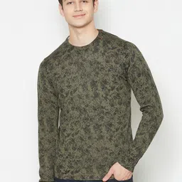 Bruun & Stengade Men Olive Green Printed Pullover Sweater-image-15