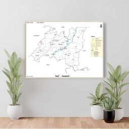 Wallpics White & Black Kheda District Mahudha Taluk Map Water Resistant Wall Sticker-picture-31